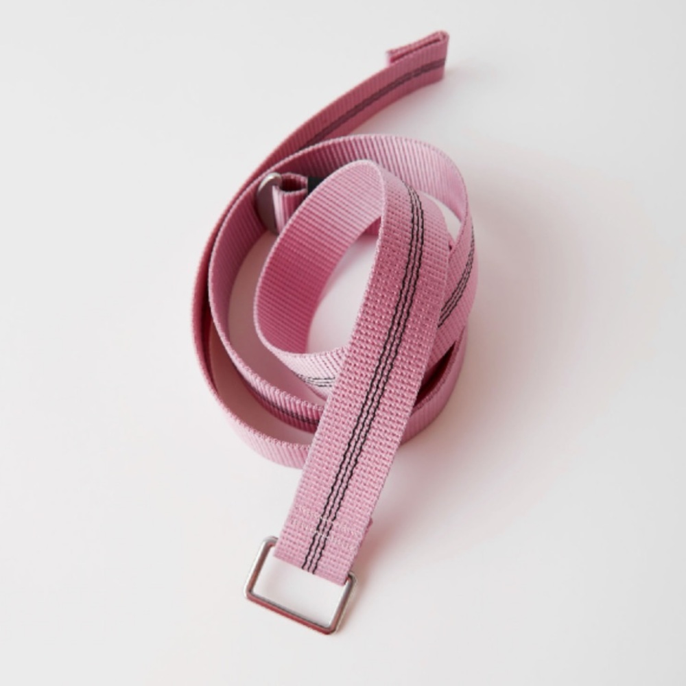 Acne Studios Bla Konst Striped Pink Belt